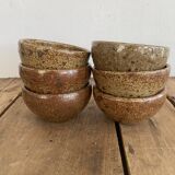 Salad bowl, 6 ramekins signed F. Baudat