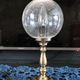 small 80's table lamp in glass and gold metal