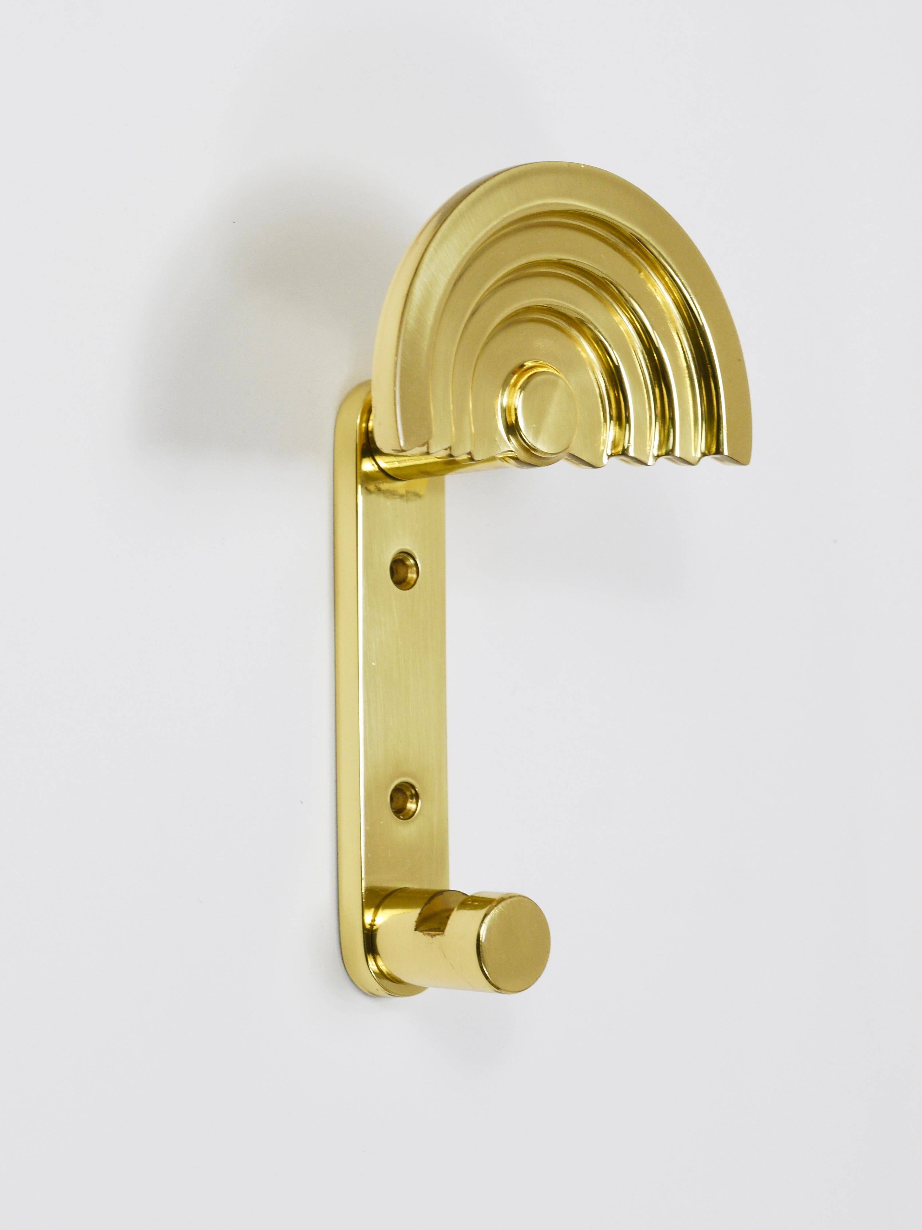 13 Postmodern Brass Wall Hooks by Ettore Sottsass, 1985, Valli & Valli Italy
