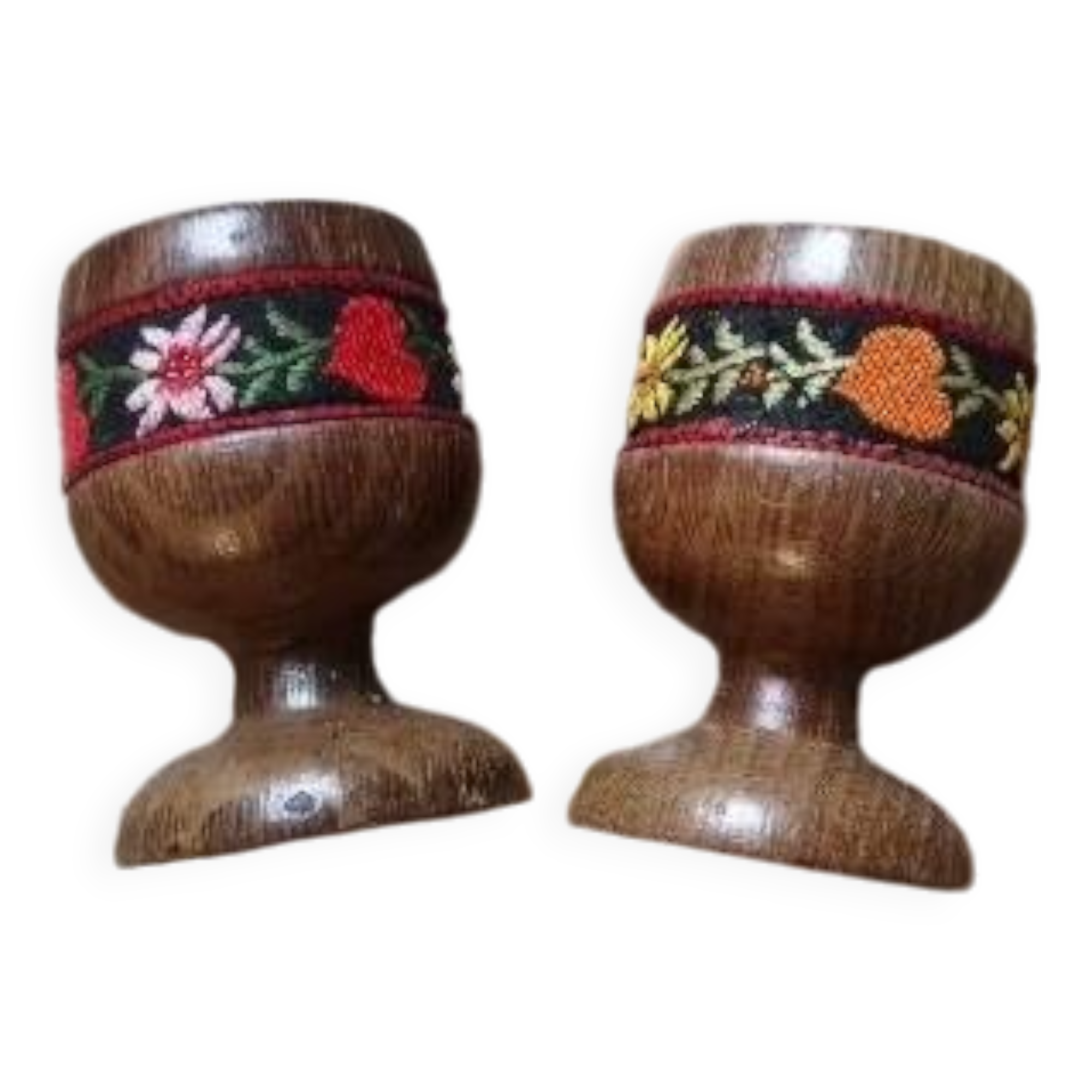 Vintage wooden egg cups