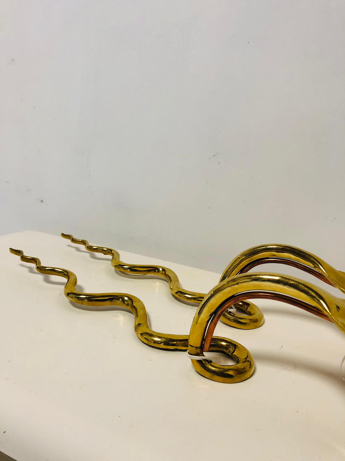 Pair of gilded bronze wall lamps