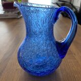 Carafe Biot blue color glass