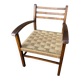 Fauteuil vintage en bois et corde, 1960