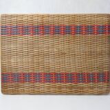 Old rattan side table