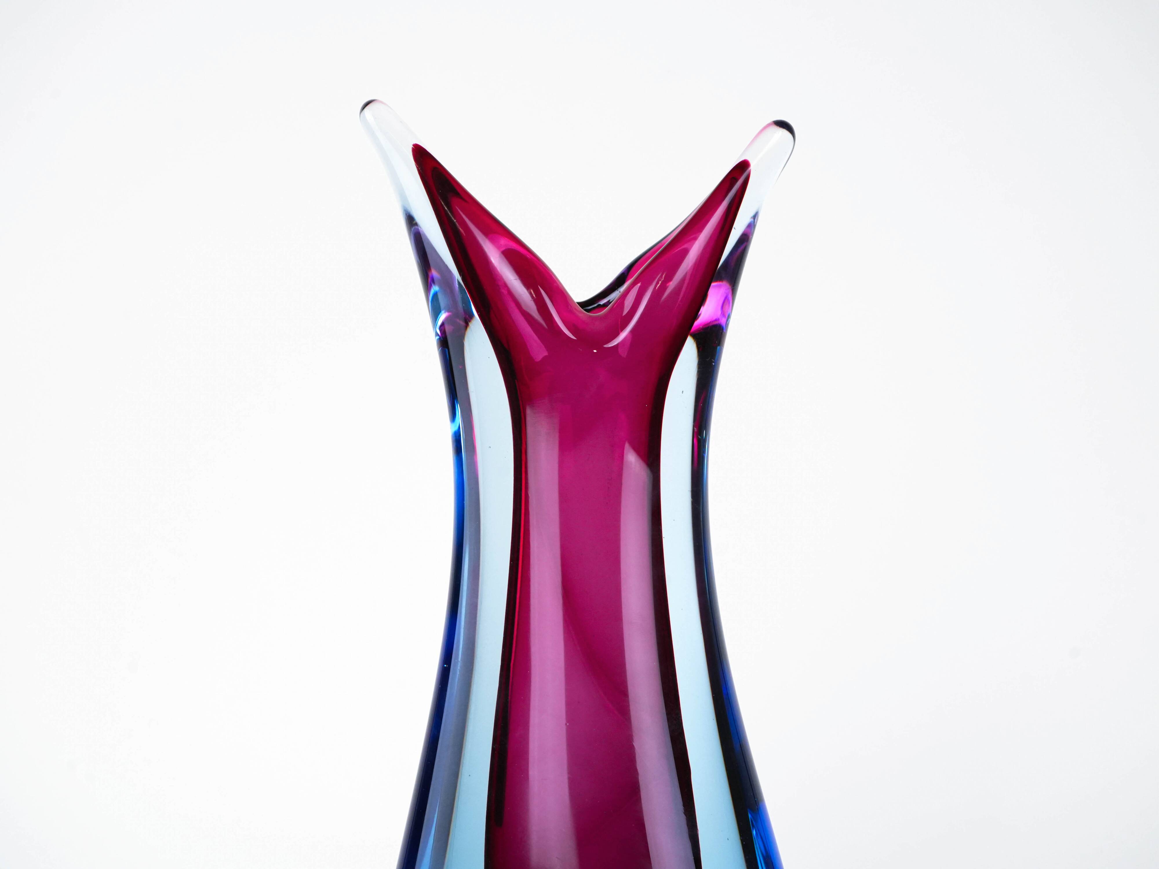 Vase, Murano glass, Italian design, 1960s, made in Italy