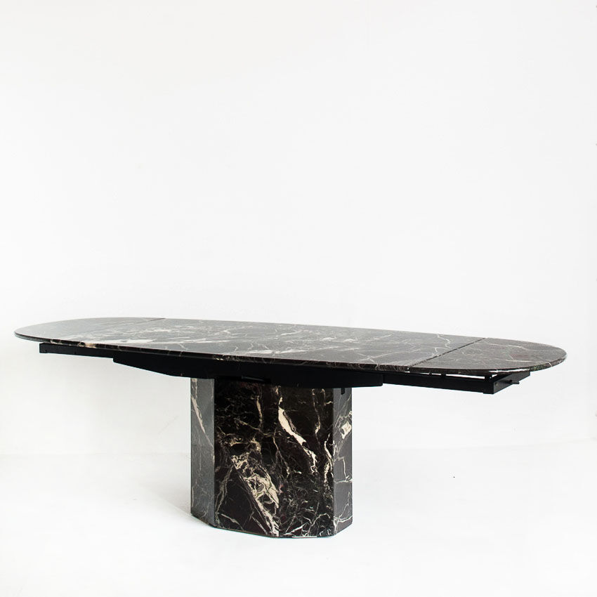 Vintage marble dining table with two extensions, Italy, 80's