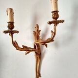 Pair of wall light 19th century Louis XV style ormolu 2 branches