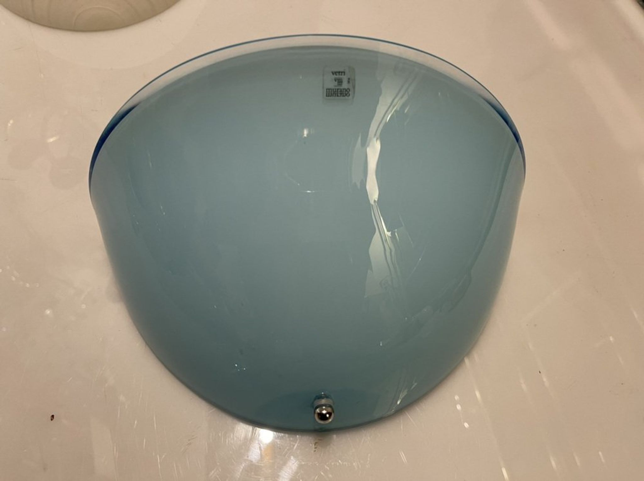 Appliques en verre de Murano bleu clair, années 1970, ensemble de 2