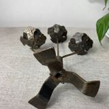 Rose shaped metal candle holder
