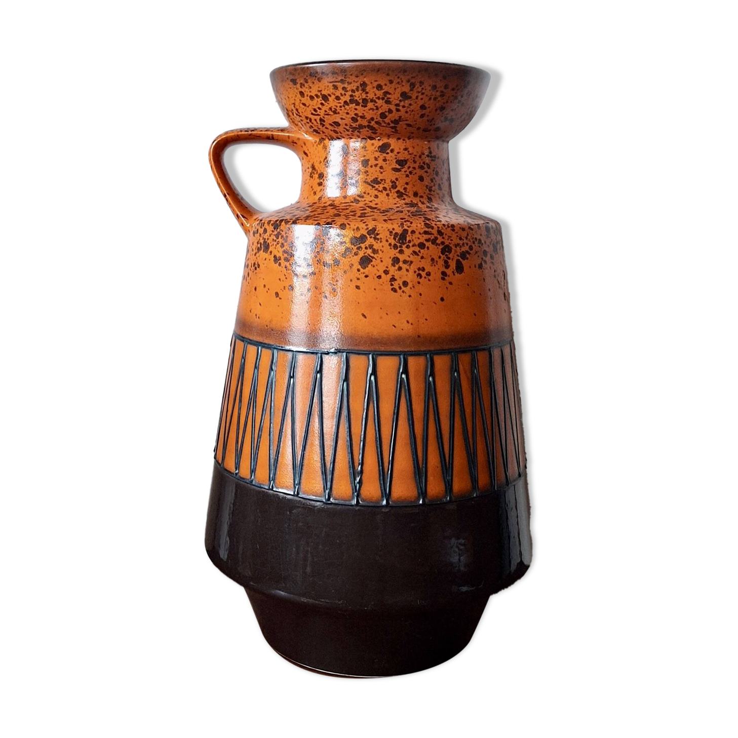 Large vintage Brutalist ceramic floor vase, 1970s