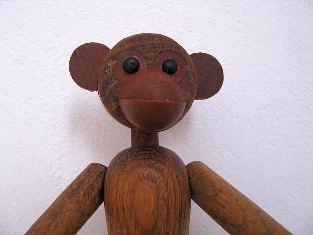 Teak monkey figurine Denmark 1970. no 1