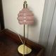 Vintage lamp with golden base and swiveling Clichy glass globe - 60s-70s