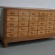 Antique British maple & oak haberdashery cabinet or shop counter, 1930s