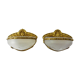 Pair of half moon Art Deco wall sconces in bronze and engraved glass 20/30