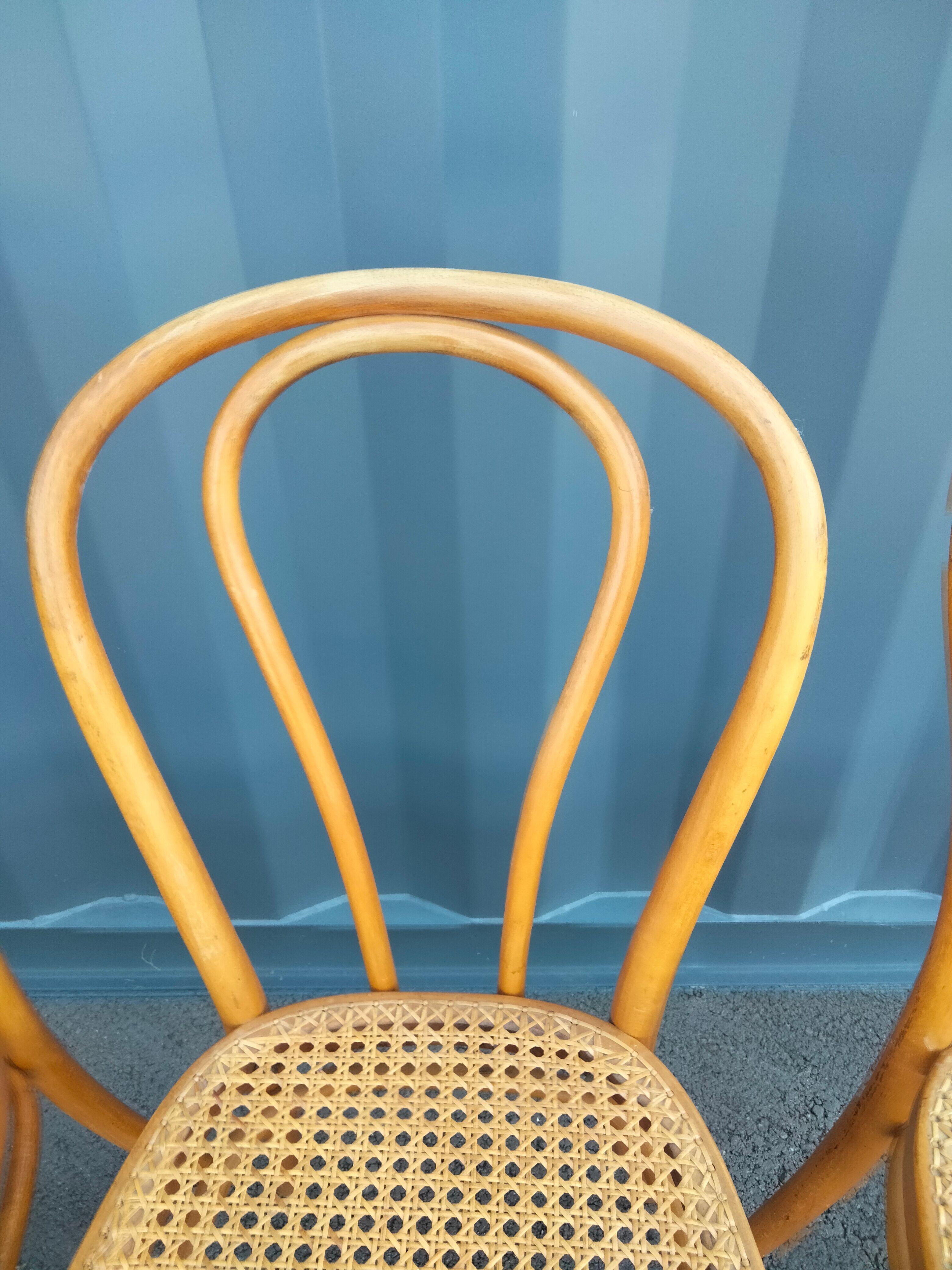 6 chairs canned old vintage bistro