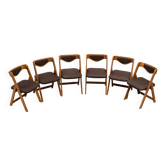 Set of six sculptural Italian dining chairs