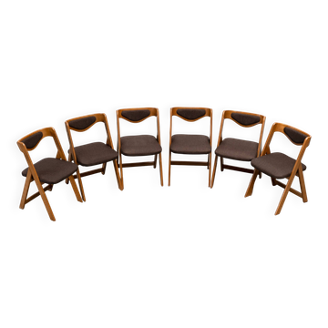 Set of six sculptural Italian dining chairs
