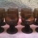 Set of eight glasses bulled on vintage foot