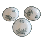3 plates caps in Terre de Fer Saint Amand service Lily of the valley