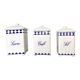 Lot de 3 pots à épices bleu et blanc porcelaine