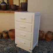Art Deco chest of drawers in white painted wood with 4 drawers