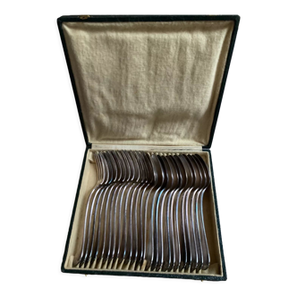 Silver-plated metal cutlery set, 24 pieces