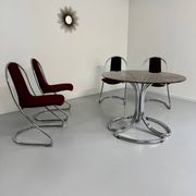 Set of 4 tubular chairs, Italian design, 70s vintage, Cantilever