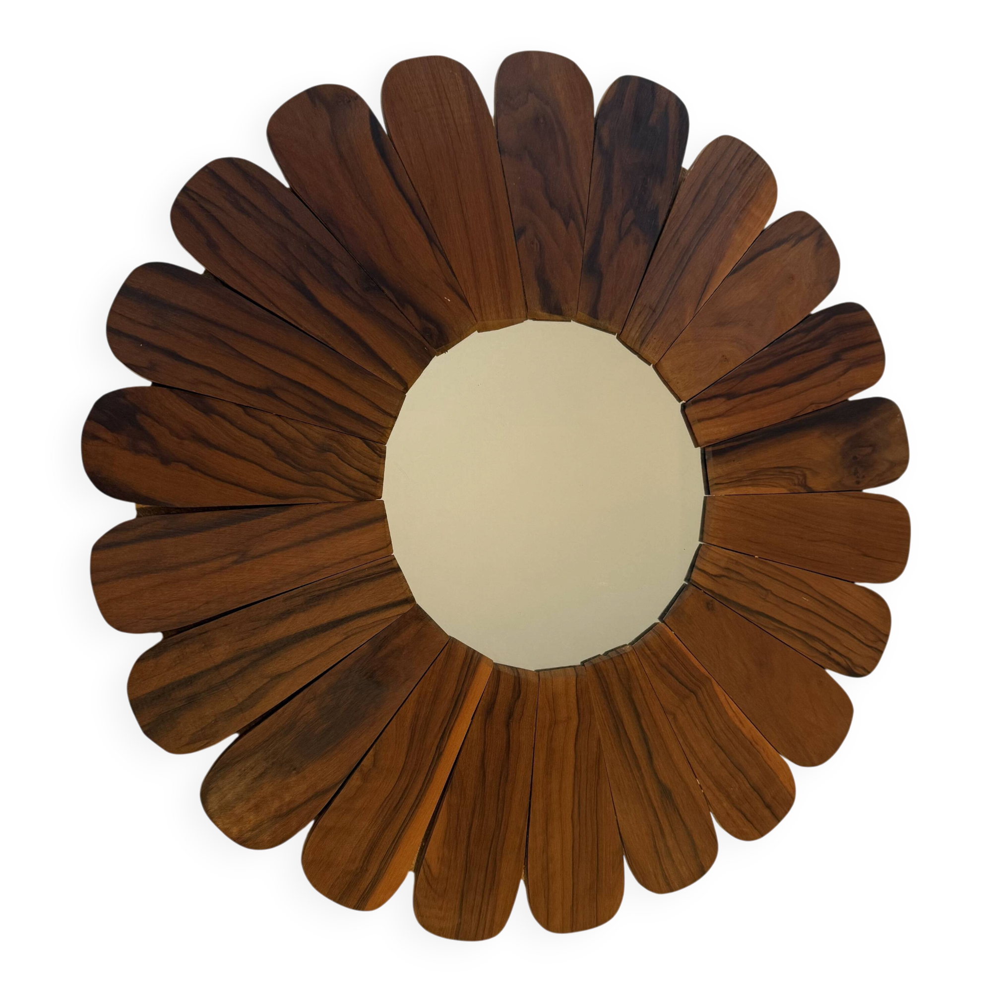 Miroir soleil fleur en bois, style vintage