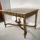 Middle wooden table with green-golden patina Louis XVI style, nineteenth century.