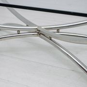 Mid-Century Modern Italian Chrome and Crystal Coffee Table, 1970s
