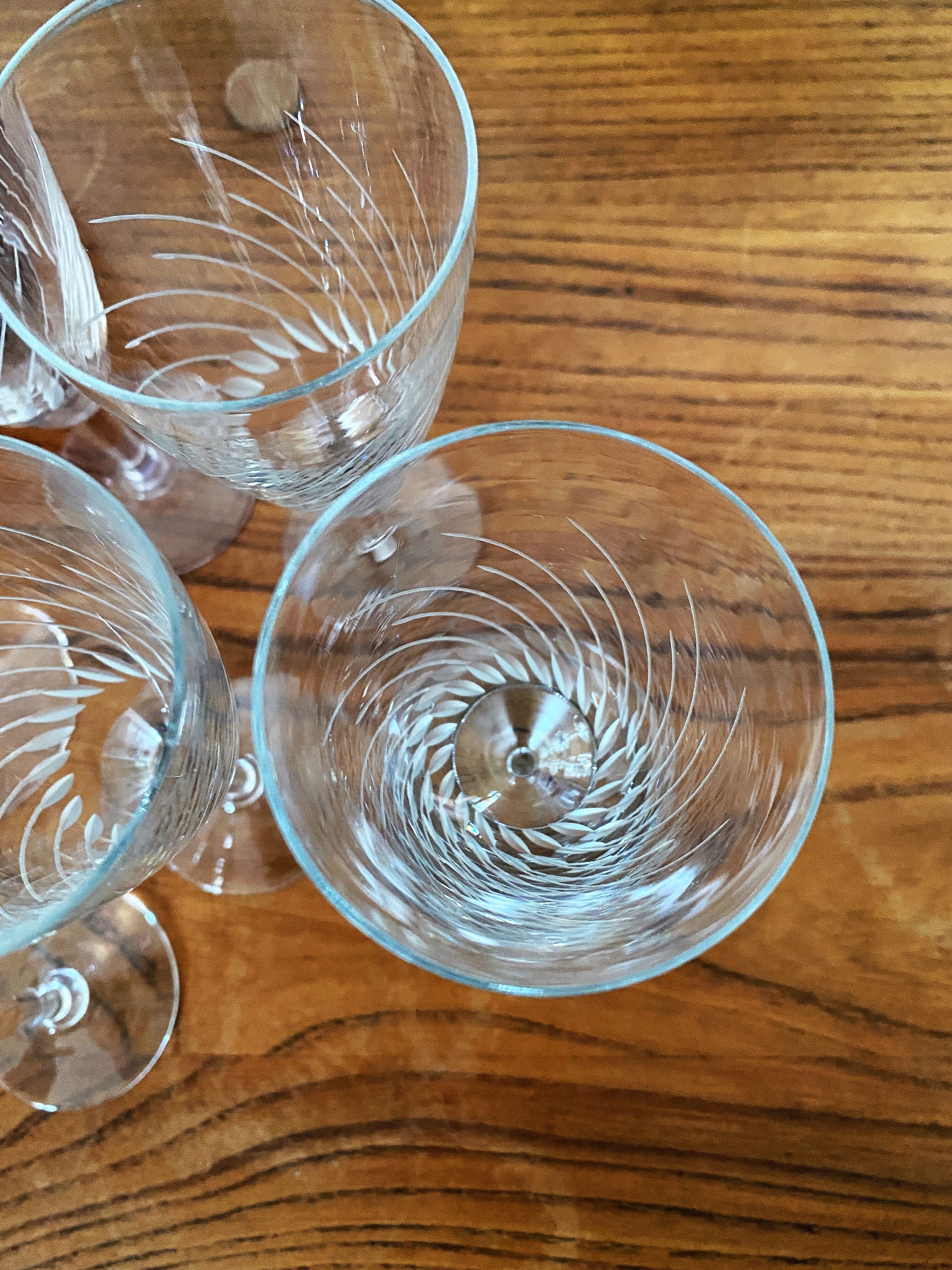 Set of 6 Champagne flutes in engraved glass 10 cl