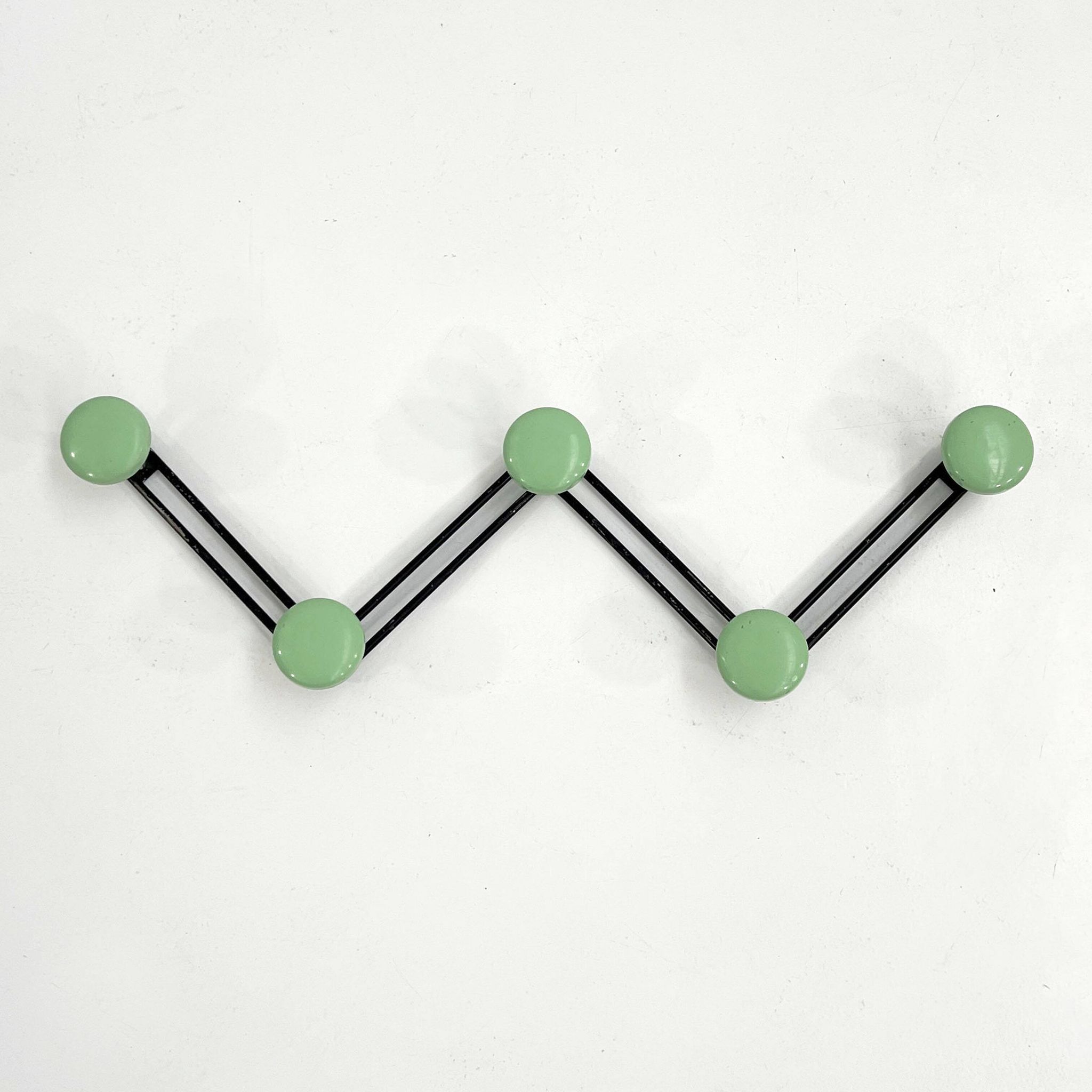 Metal zig zag wall coat rack, 1980s
