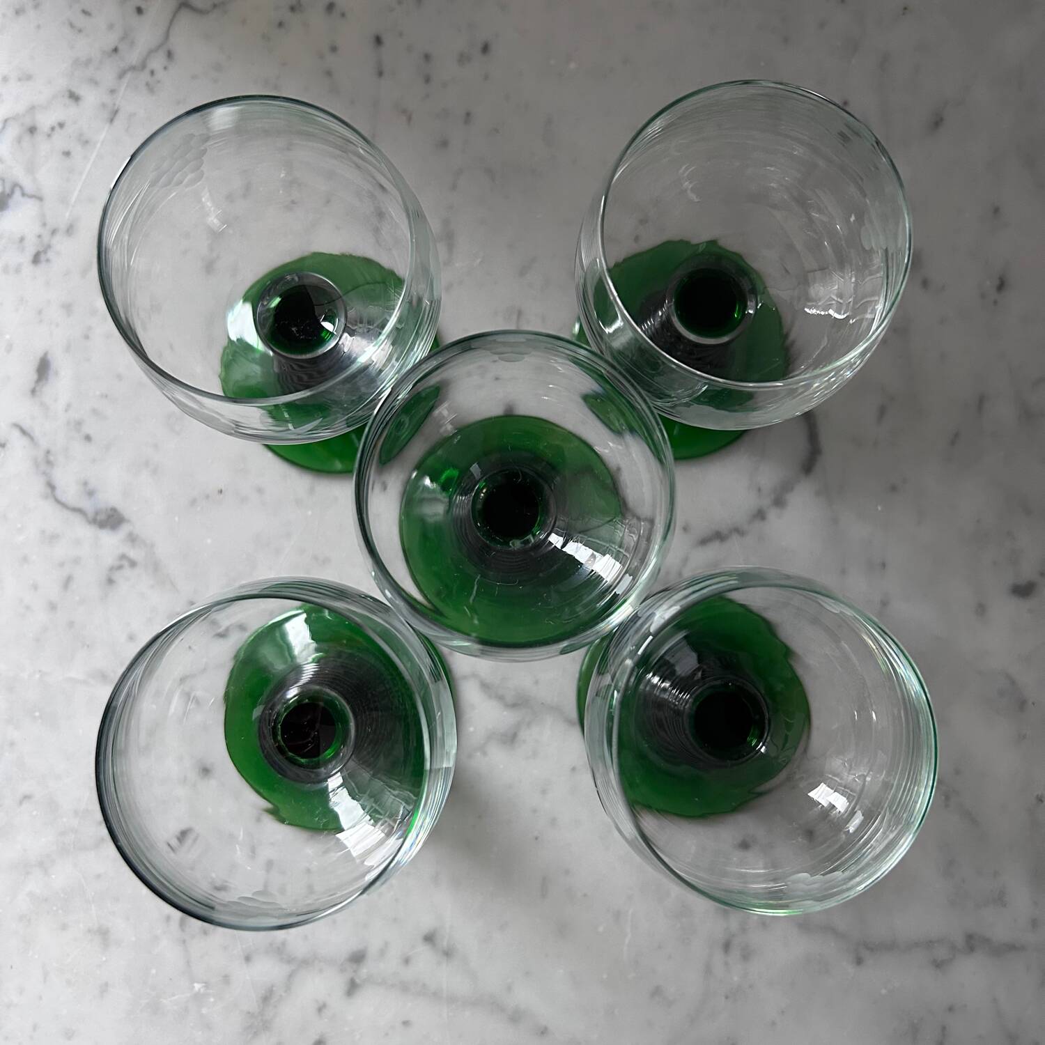 Service de 5 verres Roemer gravés 