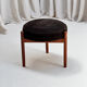 Teak and suede footstool, Hugo Frandsen, Spottrup Mobelfabrik, Denmark