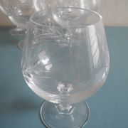 6 vintage French crystal glasses Fleury Arques cognac glasses