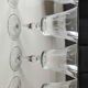 Set of 8 glasses with flared neck, in crystal. With frosted plant decoration. Height 16 cm