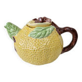 Théière tisaniere vintage céramique barbotine citron