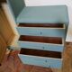 Asymmetrical furniture of the 1950s blue duck