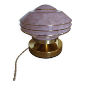 Lampe en globe rose verre de Clichy