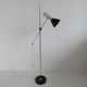 Balance floor lamp in chromed metal and black lacquered metal 60s