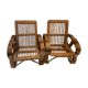 Low bamboo armchairs