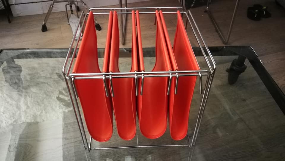 Gerard Rignault design magazine rack published by Group SA in the 70