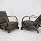 1930s Pair of Restored Art Deco Adjustable Armchairs, Czechoslovakia