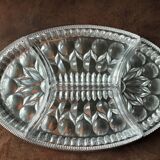 Plat  metal à compartiments  cristal
