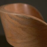 Set of 3 Italian Wooden Curved Backrest Chair