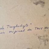 Original engraving / engraving by JB Tavy Notton, "The troglodyte", circa 1970