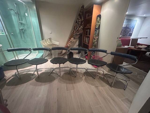 Steel and leather designer chairs - 1980s - Stefan Wewerka
