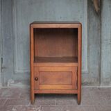 Wooden bedside table with compartment, reconstruction period.