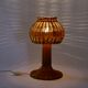Mushroom shaped handcrafted rattan lamp 1970