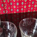 5 verres apéritifs gravé à pieds vintages